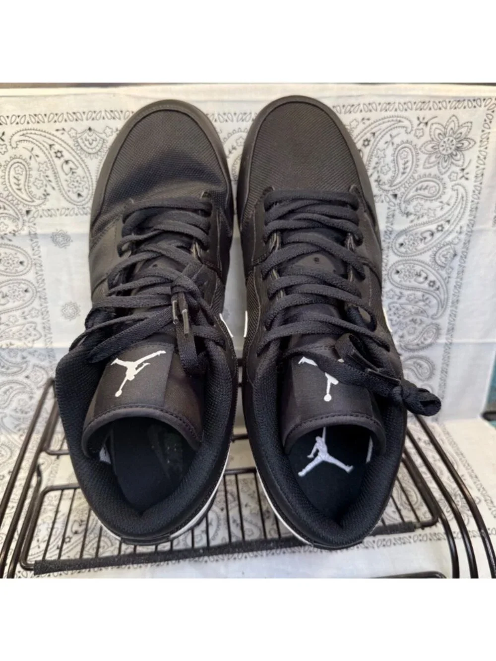 Nike Air Jordan 1 Low TD Football Cleat Black Men SZ 12 OG AV5292 EUC/New *READ*